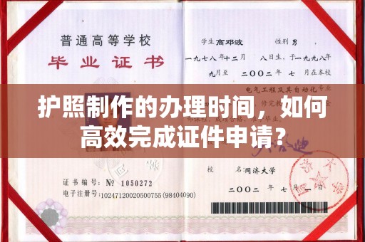 芦洲护照制作的办理时间，如何高效完成证件申请？